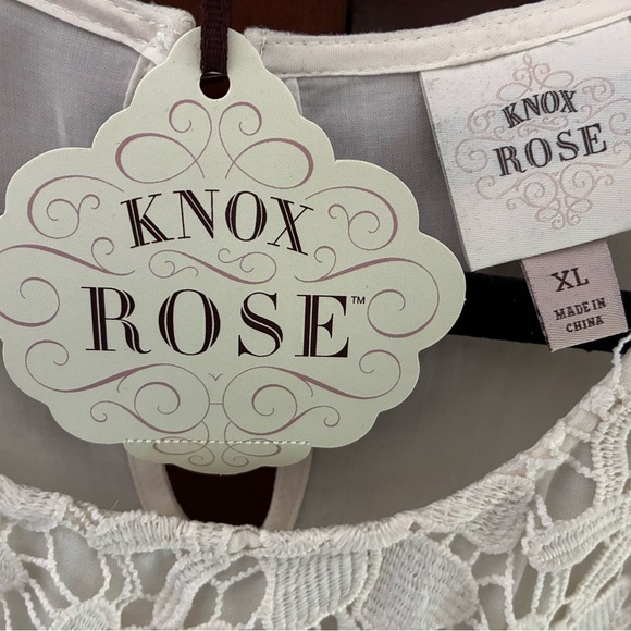 Knox Rose Cream Sleeveless Blouse with Lace Detail Size XL NWT - Picture 4 of 6